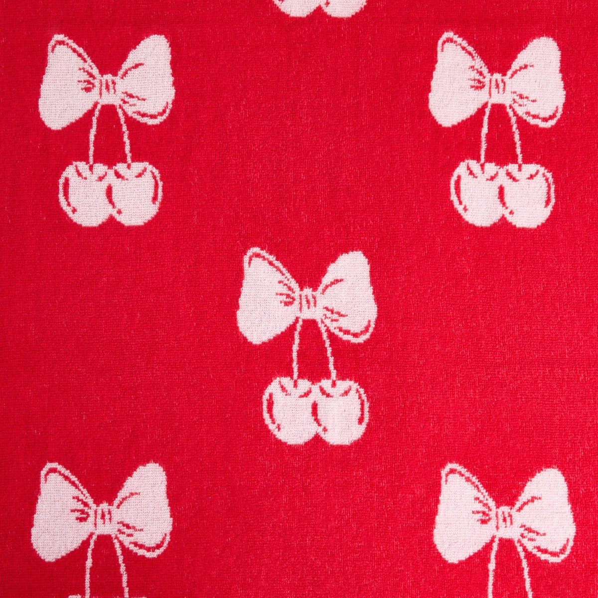 OHS 100% Cotton Cherry Print Towel - Pink/Red>
