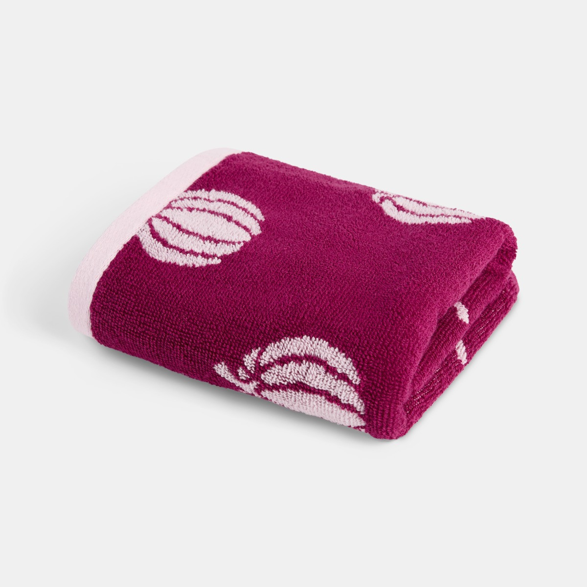 OHS 100% Cotton Tufted Pumpkin Jacquard Towel - Burgundy>