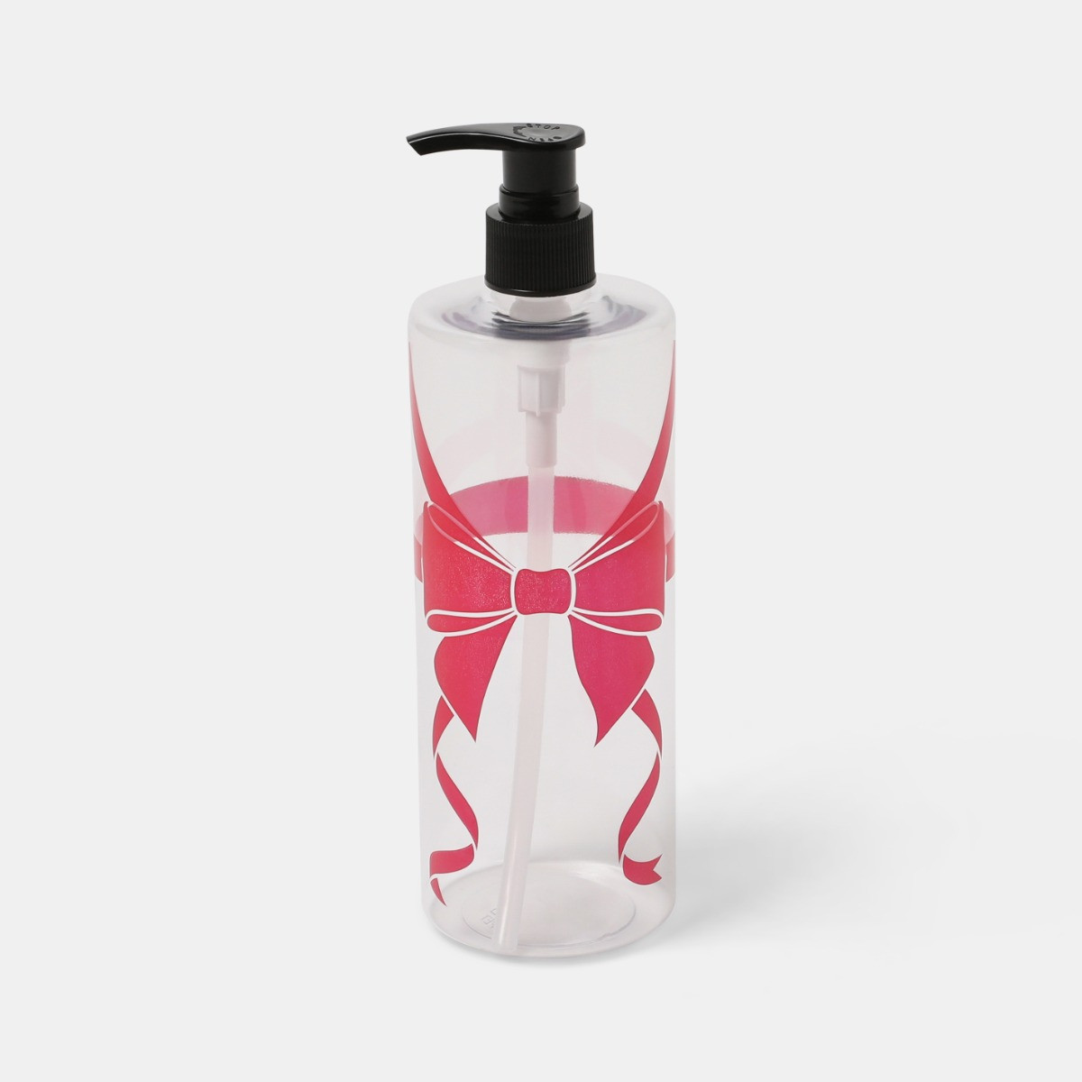 OHS Bow Wrapped Dispenser Bottles, Clear/Hot Pink - 3 Pack>
