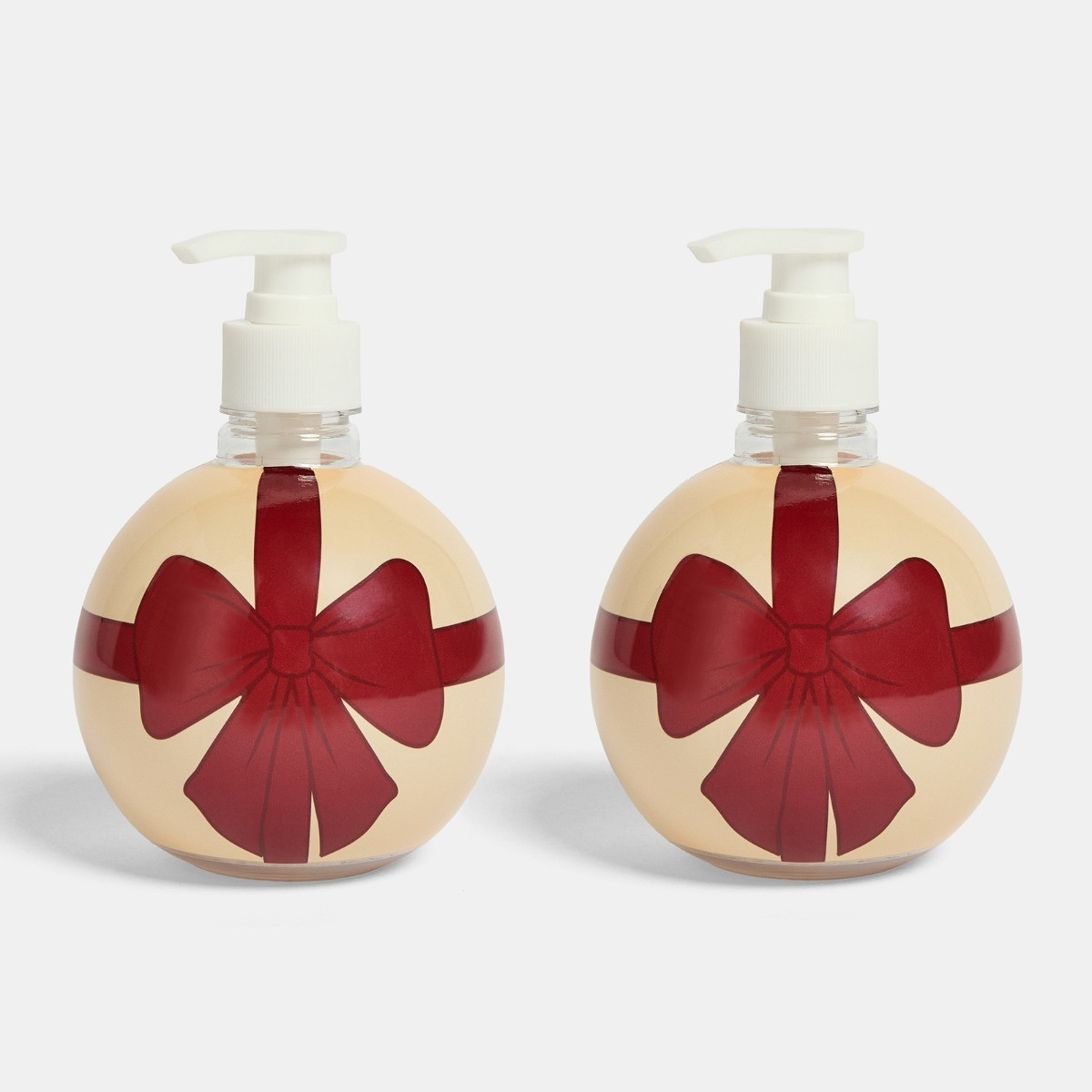 OHS 2 Pack Bow Bauble Soap Dispensers - Red>