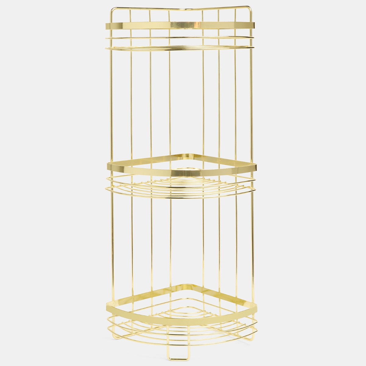 OHS Wire Corner 3-Tier Bathroom Caddy - Gold>
