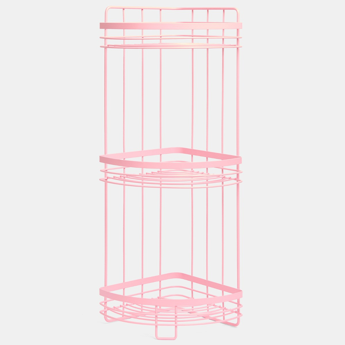 OHS Wire Corner 3-Tier Bathroom Caddy - Pink>