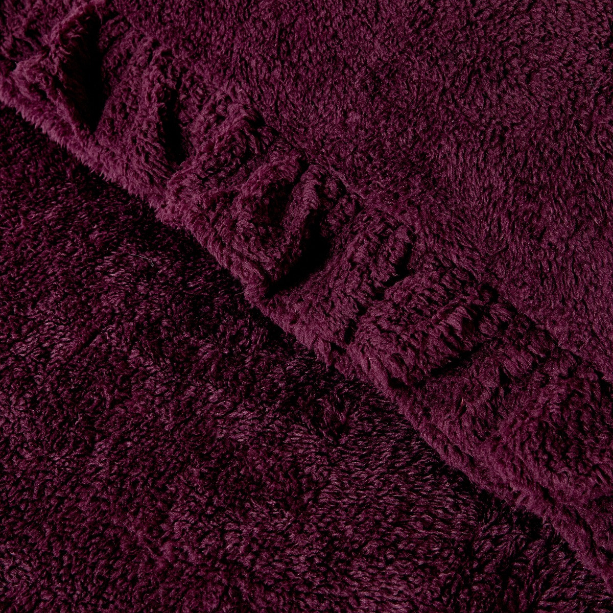 OHS Frill Teddy Duvet Set - Plum>