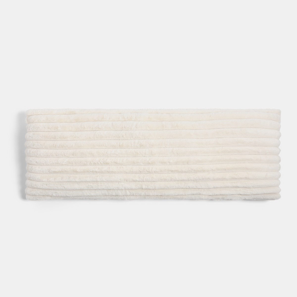 OHS Ribbed Faux Fur Bolster Pillow - Ivory>