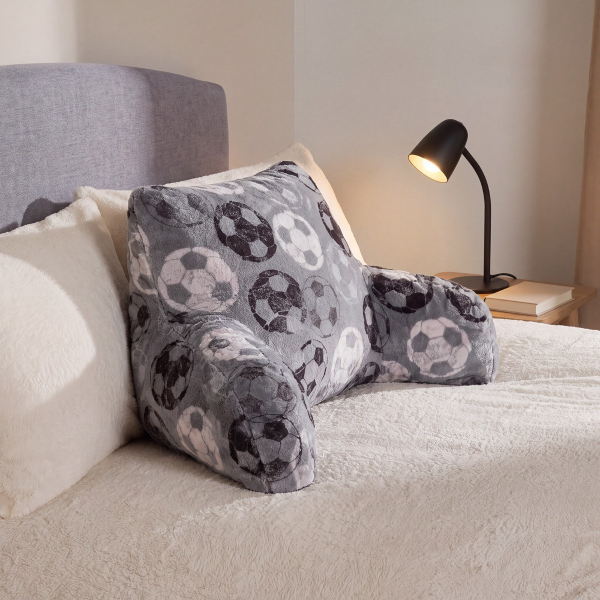 OHS Football Fleece Cuddle Cushion - Charcoal>