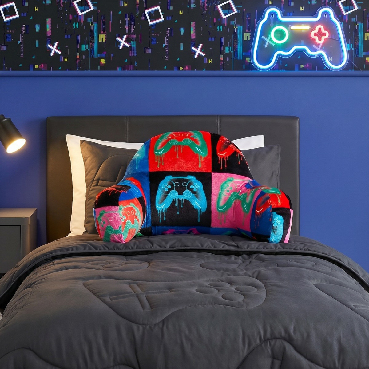OHS Kids Controller Check Cuddle Cushion - Neon>