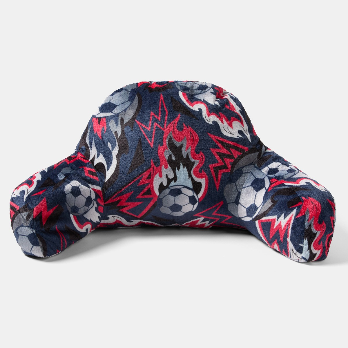 OHS Kids Flaming Football Print Cuddle Cushion - Navy>