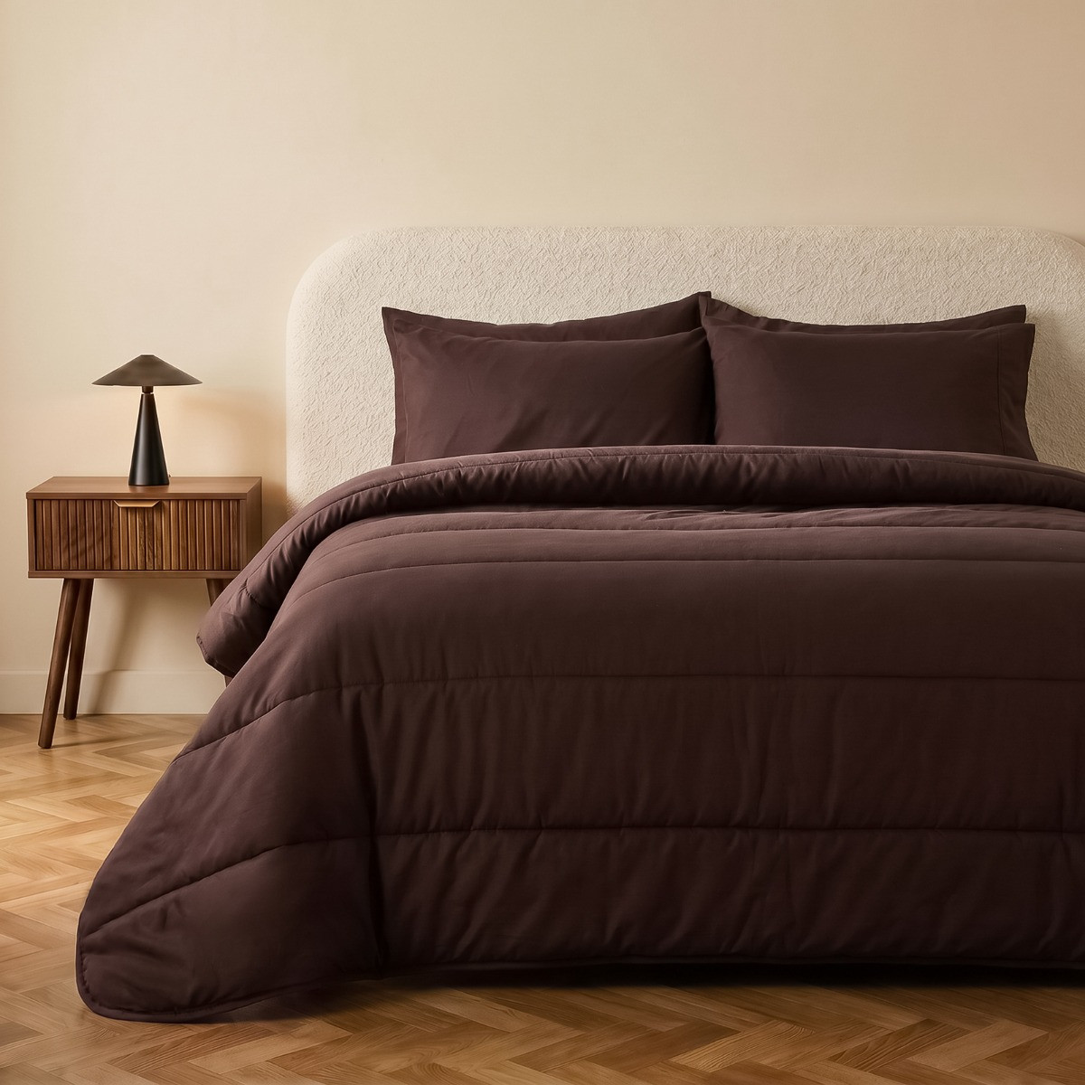 OHS Coverless 10.5 Tog Duvet Set - Coffee>