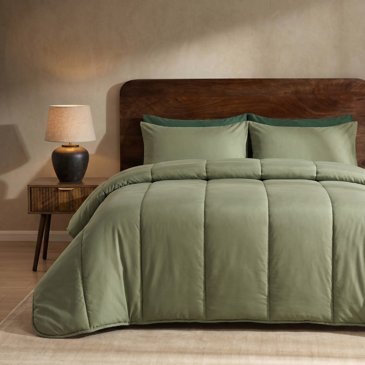 OHS Coverless 10.5 Tog Duvet Set - Woodland Green>