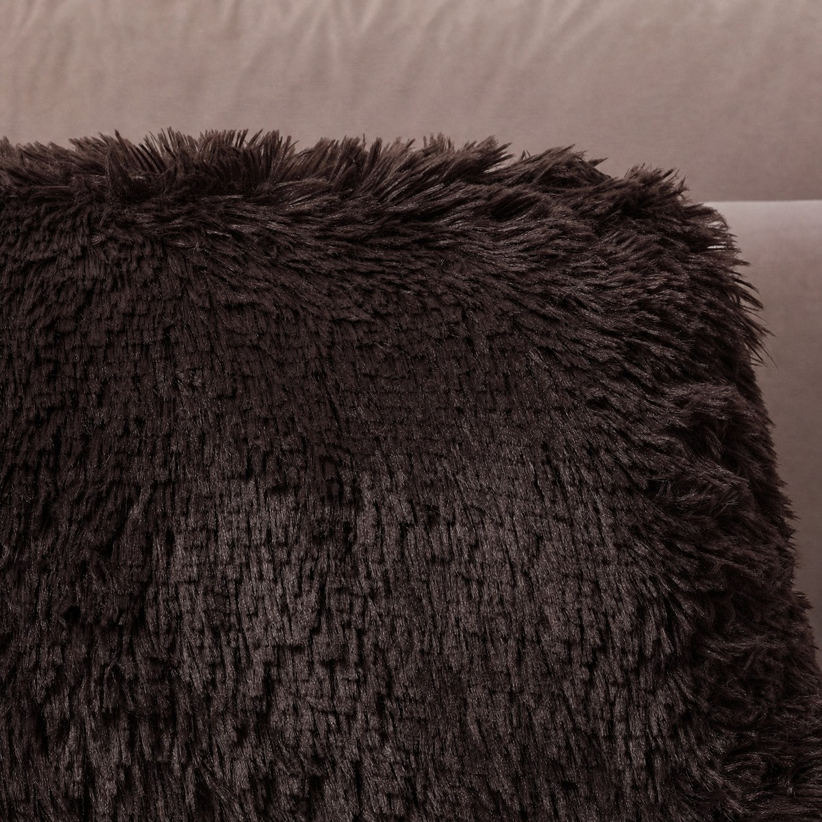 OHS Long Hair Cuddle Cushion - Coffee>