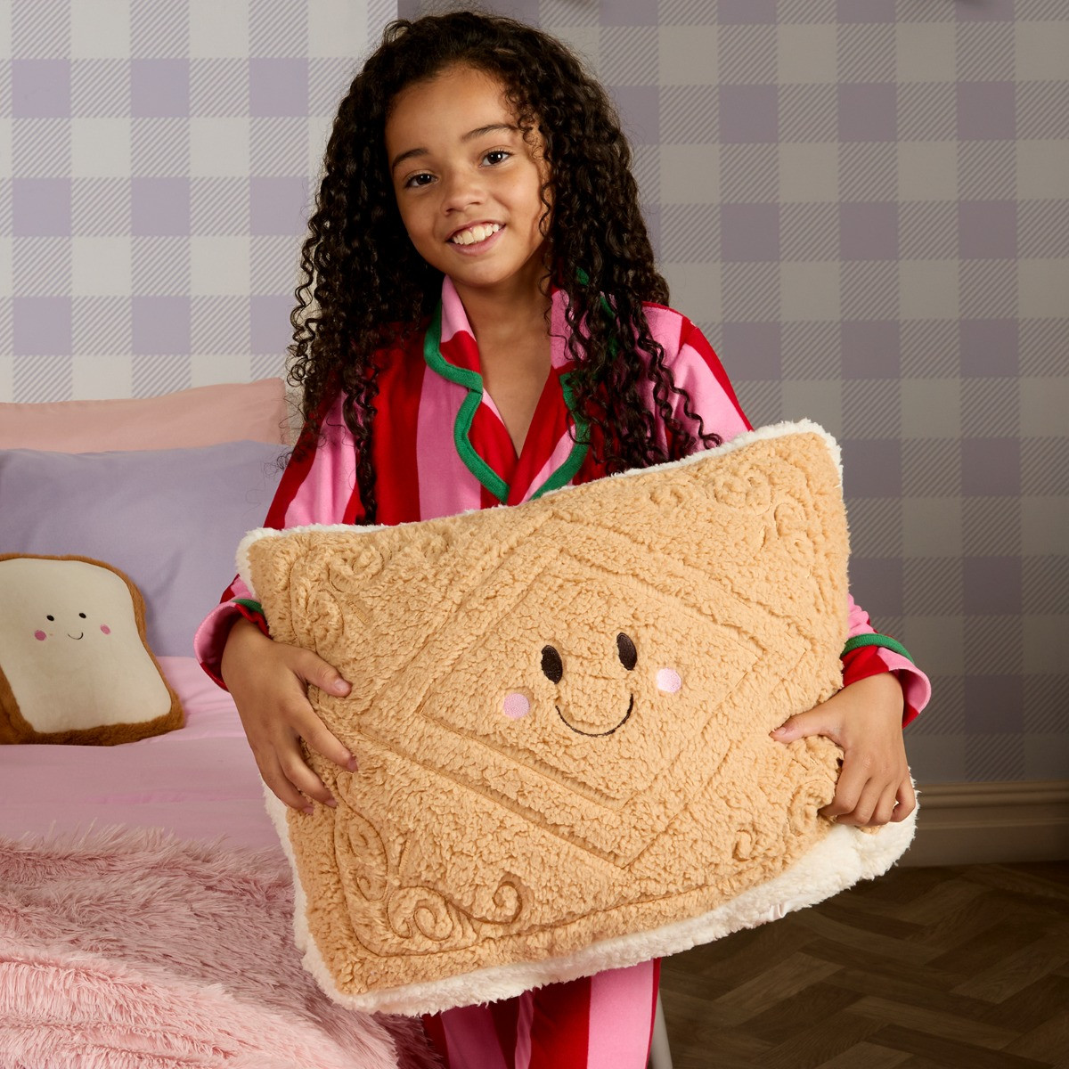 OHS Biscuit 4.5 Tog Coverless Duvet & Filled Pillow Set, Pink/White - Single>