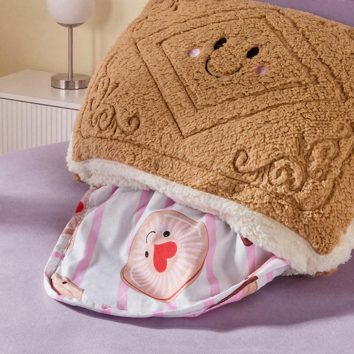OHS Biscuit 4.5 Tog Coverless Duvet & Filled Pillow Set, Pink/White - Single>