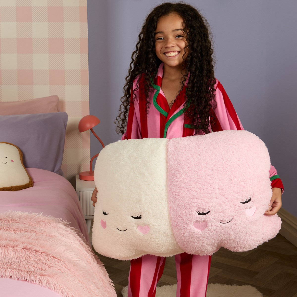 OHS Marshmallow 4.5 Tog Coverless Duvet & Filled Pillow Set, Pink - Single>