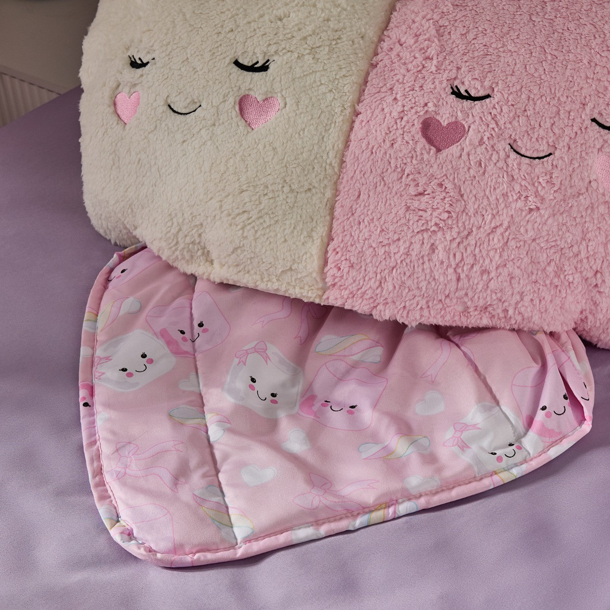 OHS Marshmallow 4.5 Tog Coverless Duvet & Filled Pillow Set, Pink - Single>
