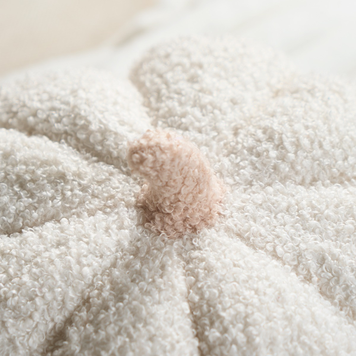 OHS Boucle Autumn Decorative Pumpkin Cushion - Cream>