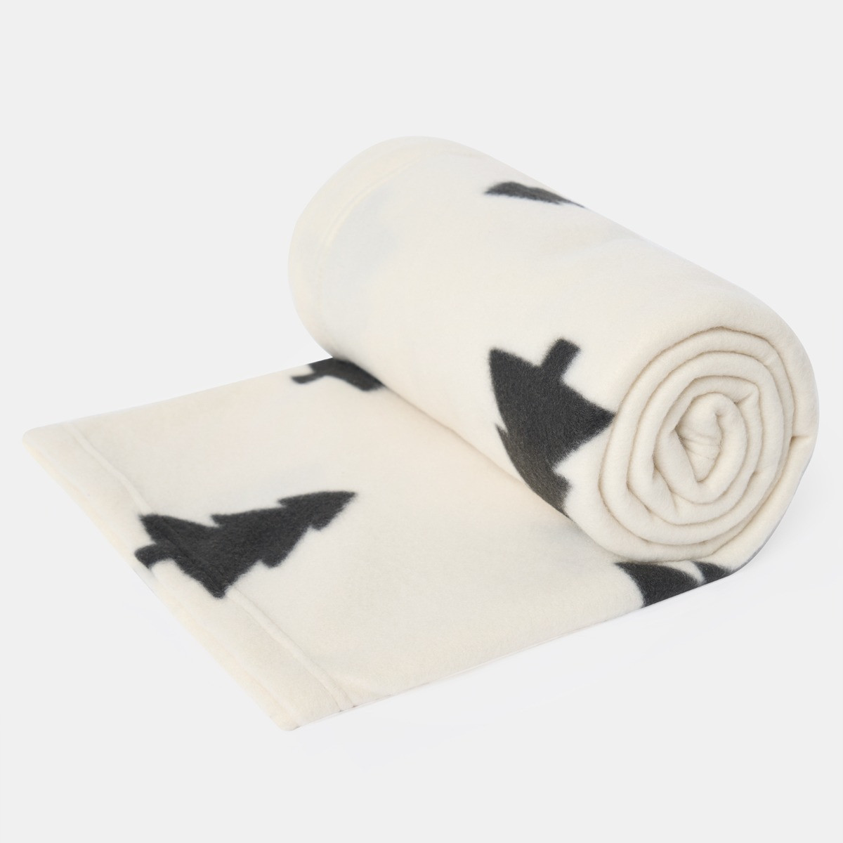 OHS Christmas Tree Print Fleece Throw - Cream>
