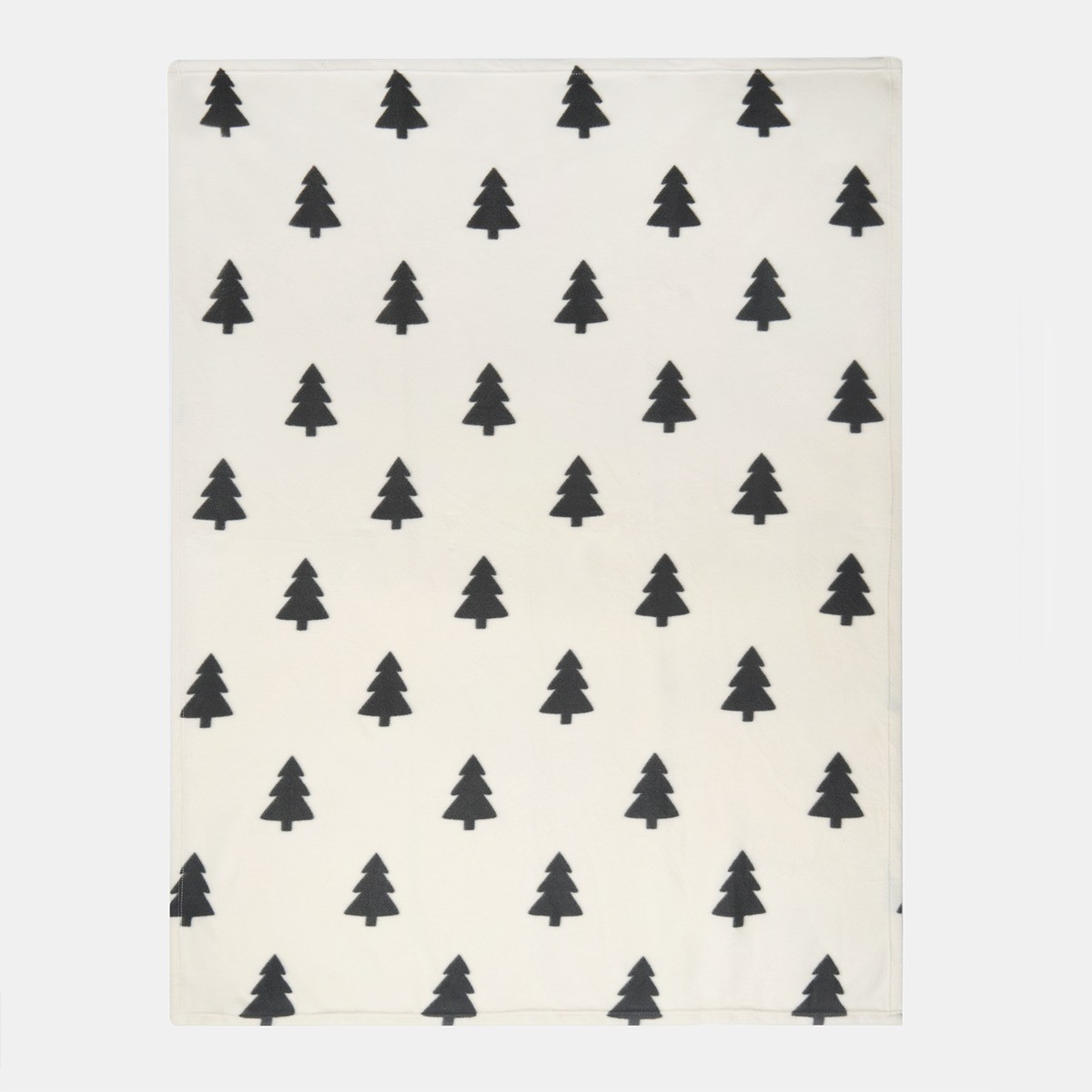 OHS Christmas Tree Print Fleece Throw - Cream>