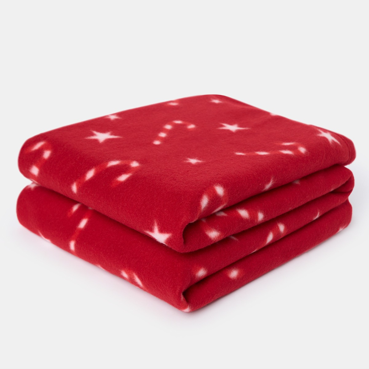 OHS Candy Cane Print Fleece Throw - Red >