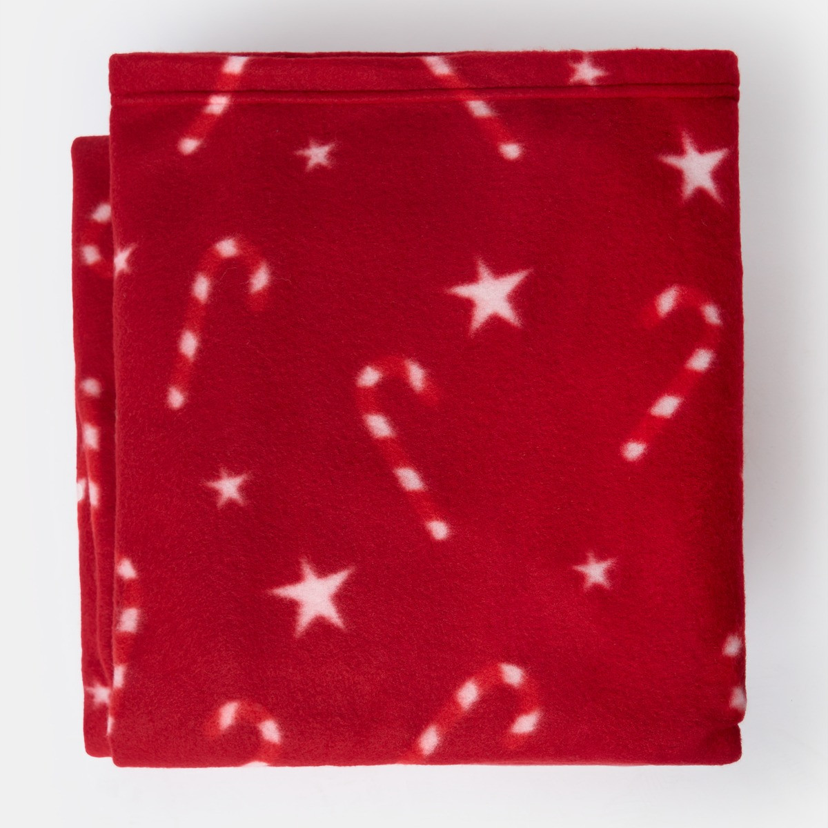 OHS Candy Cane Print Fleece Throw - Red >