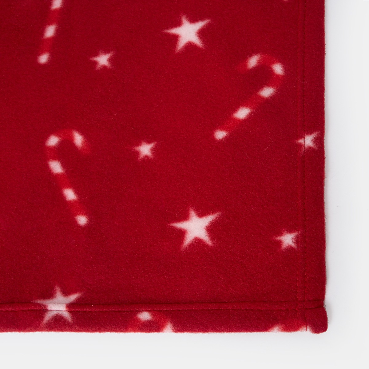 OHS Candy Cane Print Fleece Throw - Red >