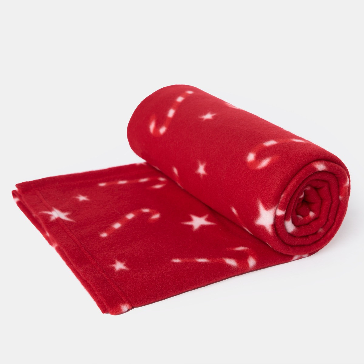 OHS Candy Cane Print Fleece Throw - Red >