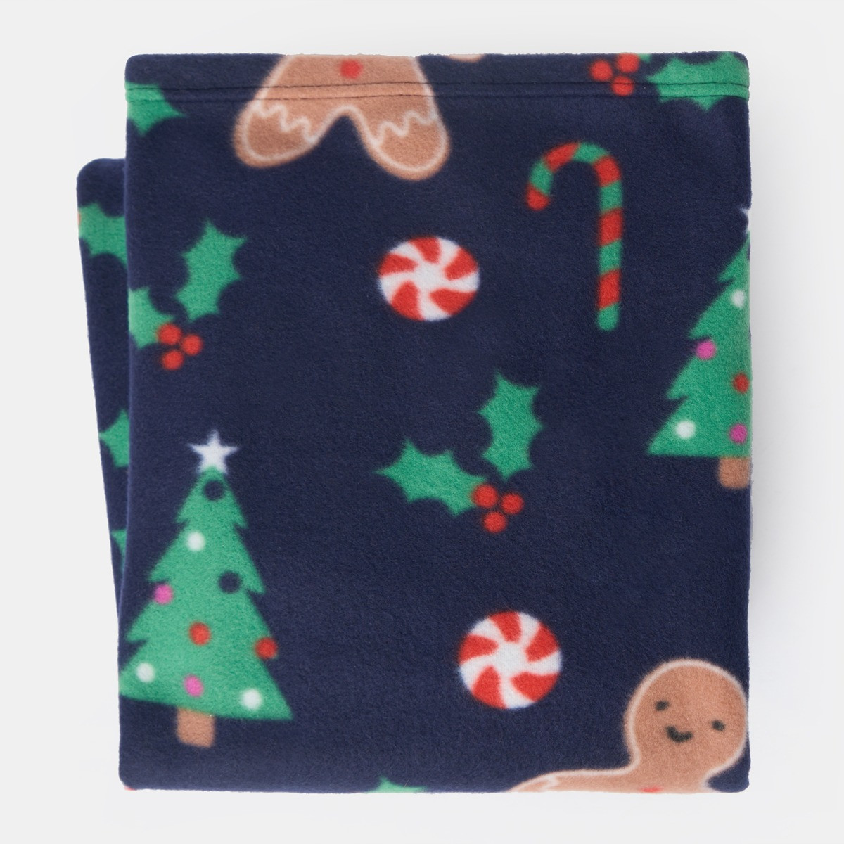 OHS Gingerbread Man Fleece Throw - Navy>