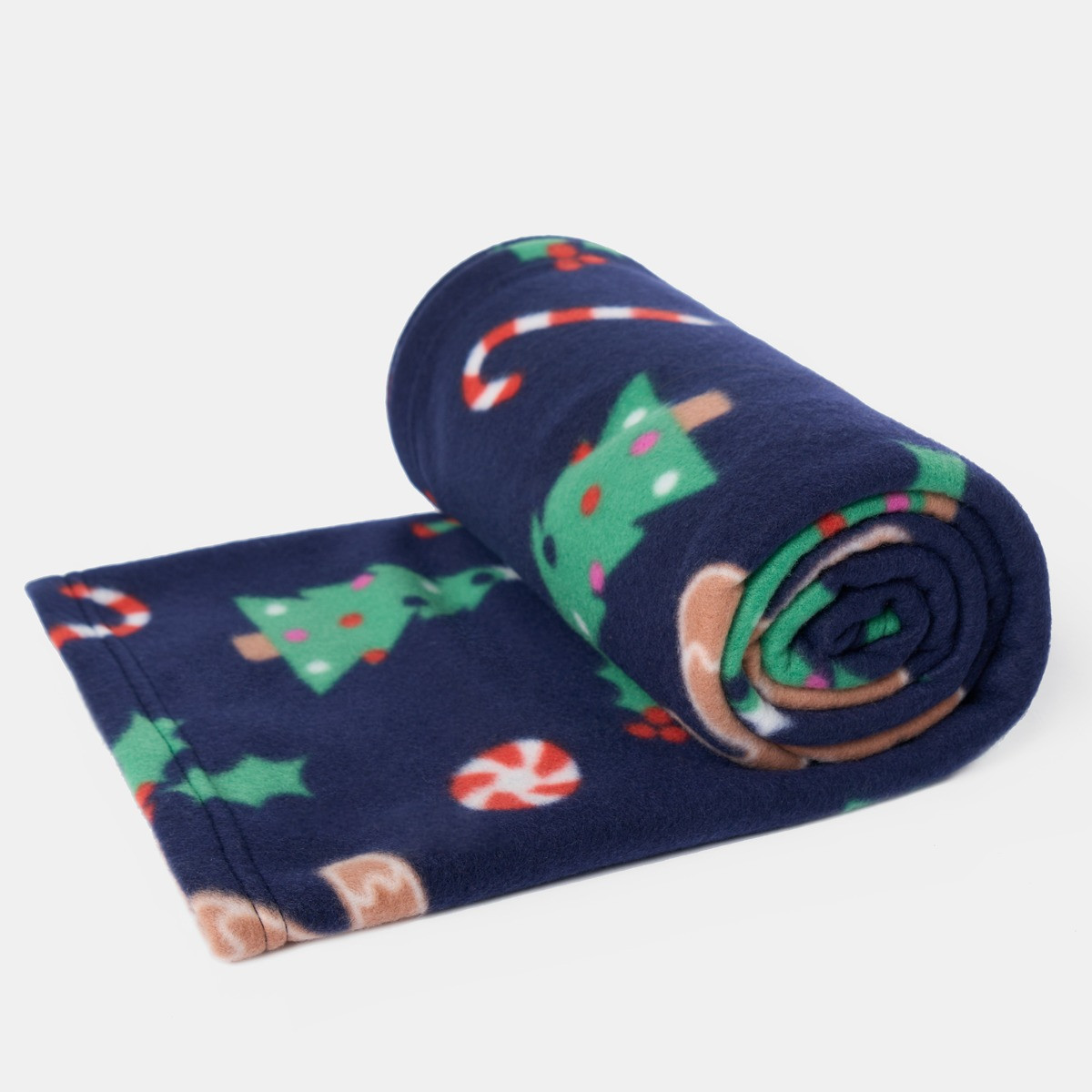 OHS Gingerbread Man Fleece Throw - Navy>