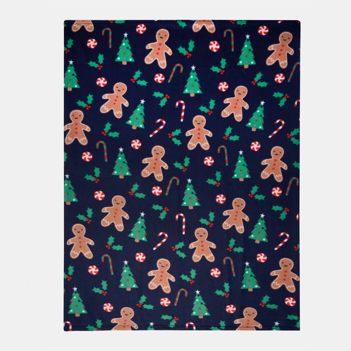 OHS Gingerbread Man Fleece Throw - Navy>