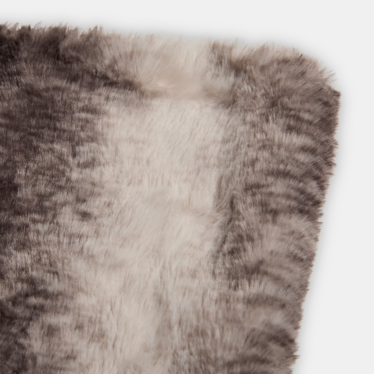 OHS Faux Fur Stripe Throw - Brown>