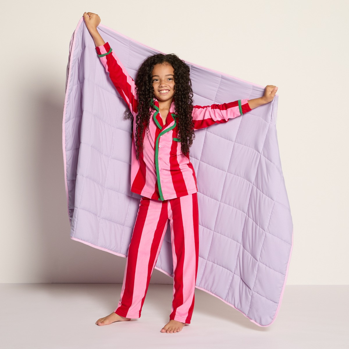 OHS Kids Supersoft Reversible Weighted Blanket, Pink/Lilac - 3kg>