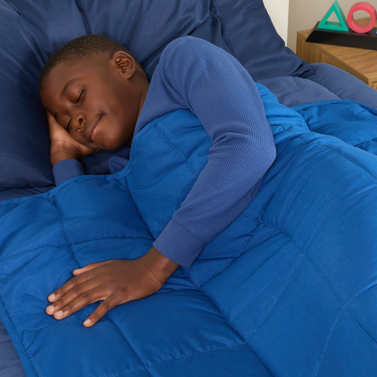 OHS Kids Supersoft Reversible Weighted Blanket, Blue/Grey - 3kg>