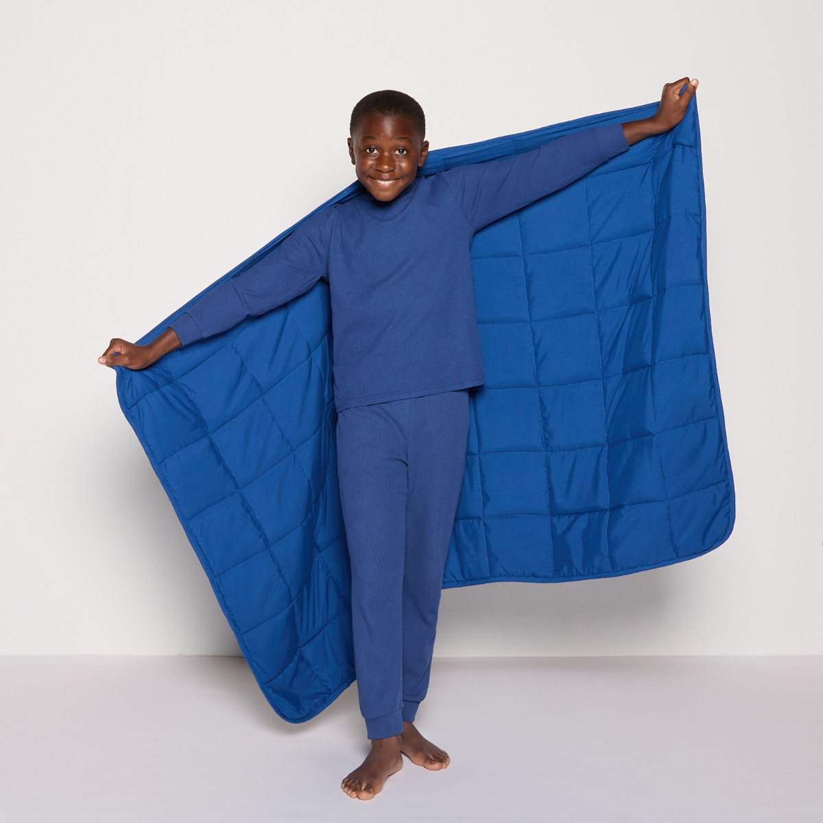 OHS Kids Supersoft Reversible Weighted Blanket, Blue/Grey - 3kg>