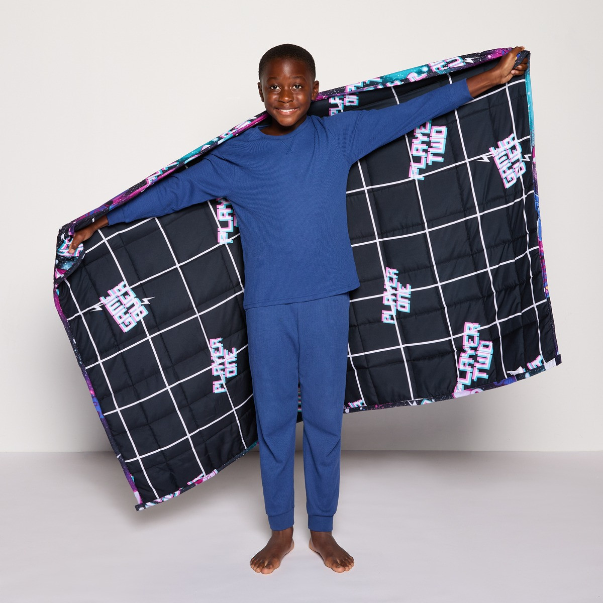 OHS Kids Gaming Weighted Blanket, Black - 3KG>
