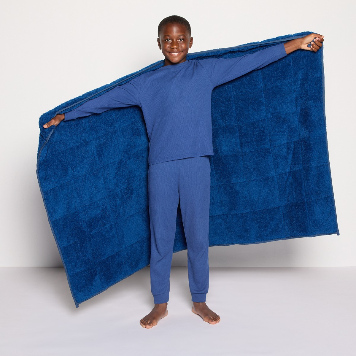 OHS Kids Teddy Fleece Weighted Blanket, Blue - 3kg>