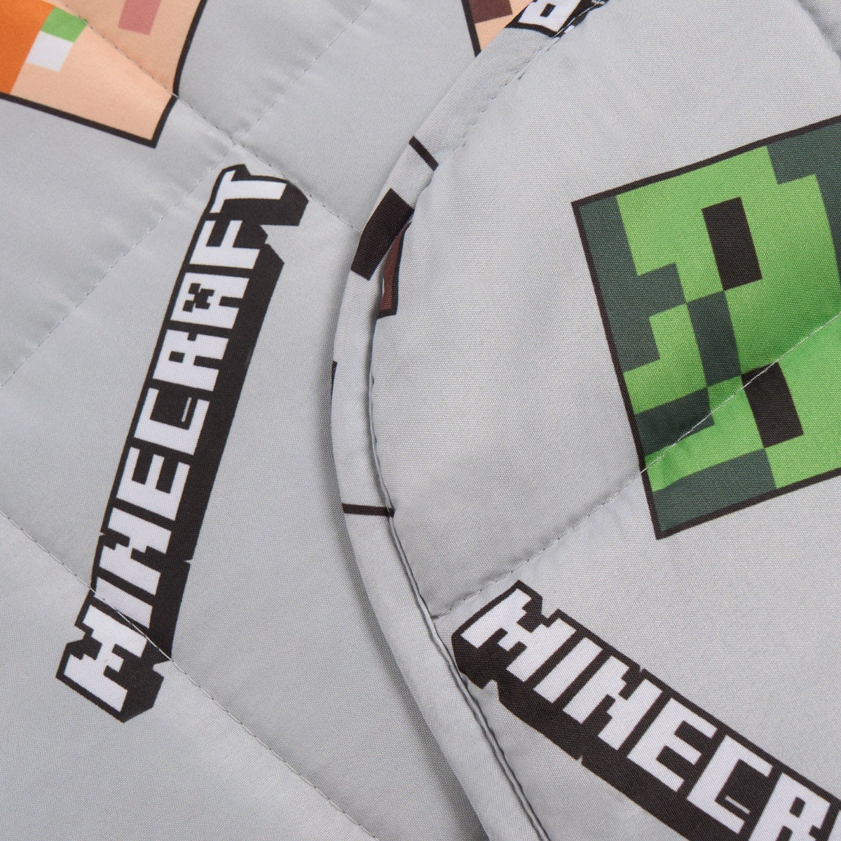 OHS Kids Minecraft Heads Weighted Blanket, Grey - 3kg>