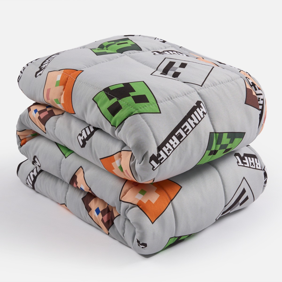 OHS Kids Minecraft Heads Weighted Blanket, Grey - 3kg>