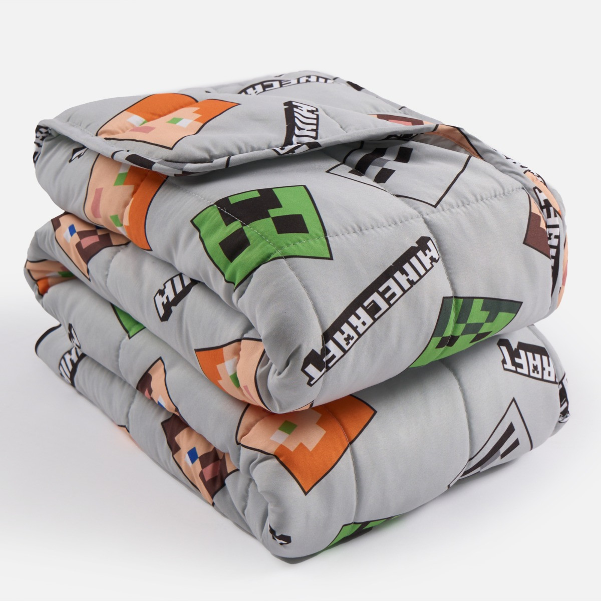 OHS Kids Minecraft Heads Weighted Blanket, Grey - 3kg>