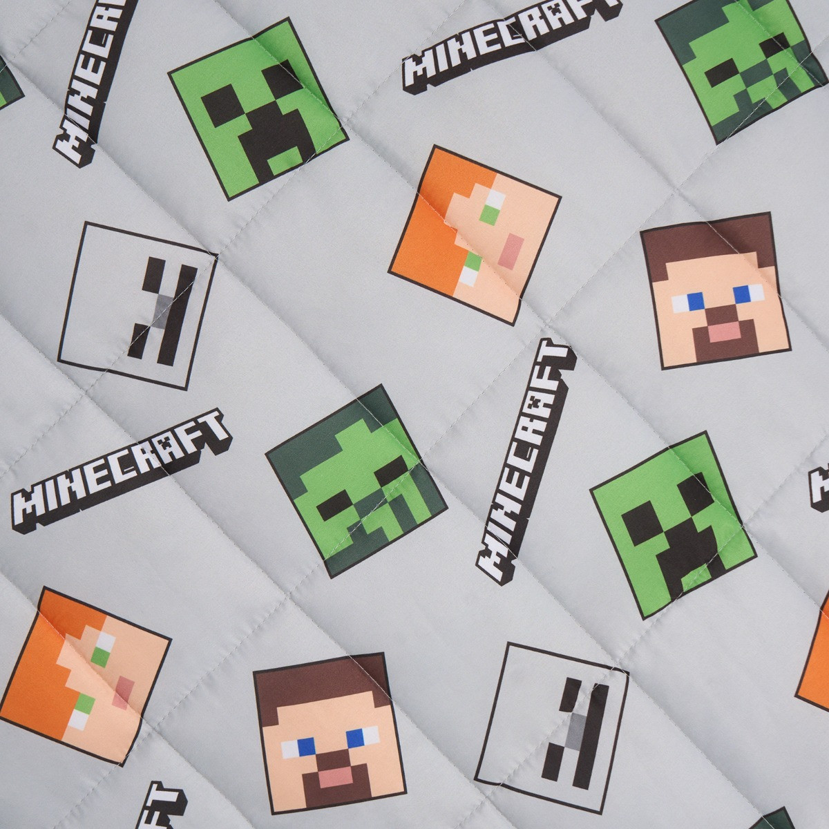 OHS Kids Minecraft Heads Weighted Blanket, Grey - 3kg>