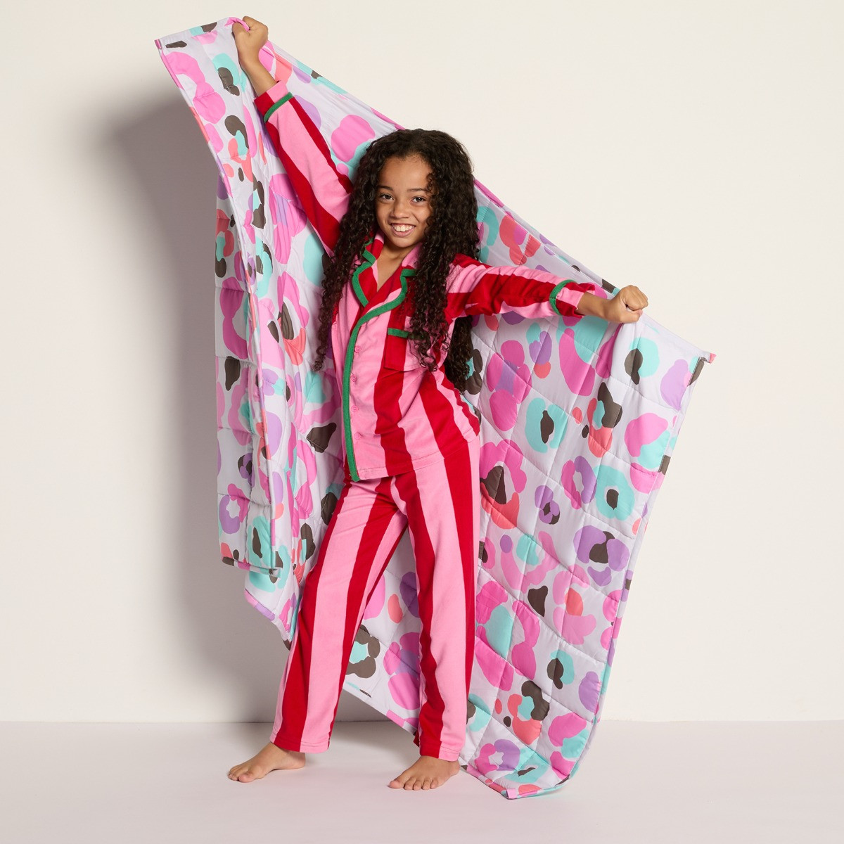 OHS Kids Leopard Print Weighted Blanket, Multi - 3KG>