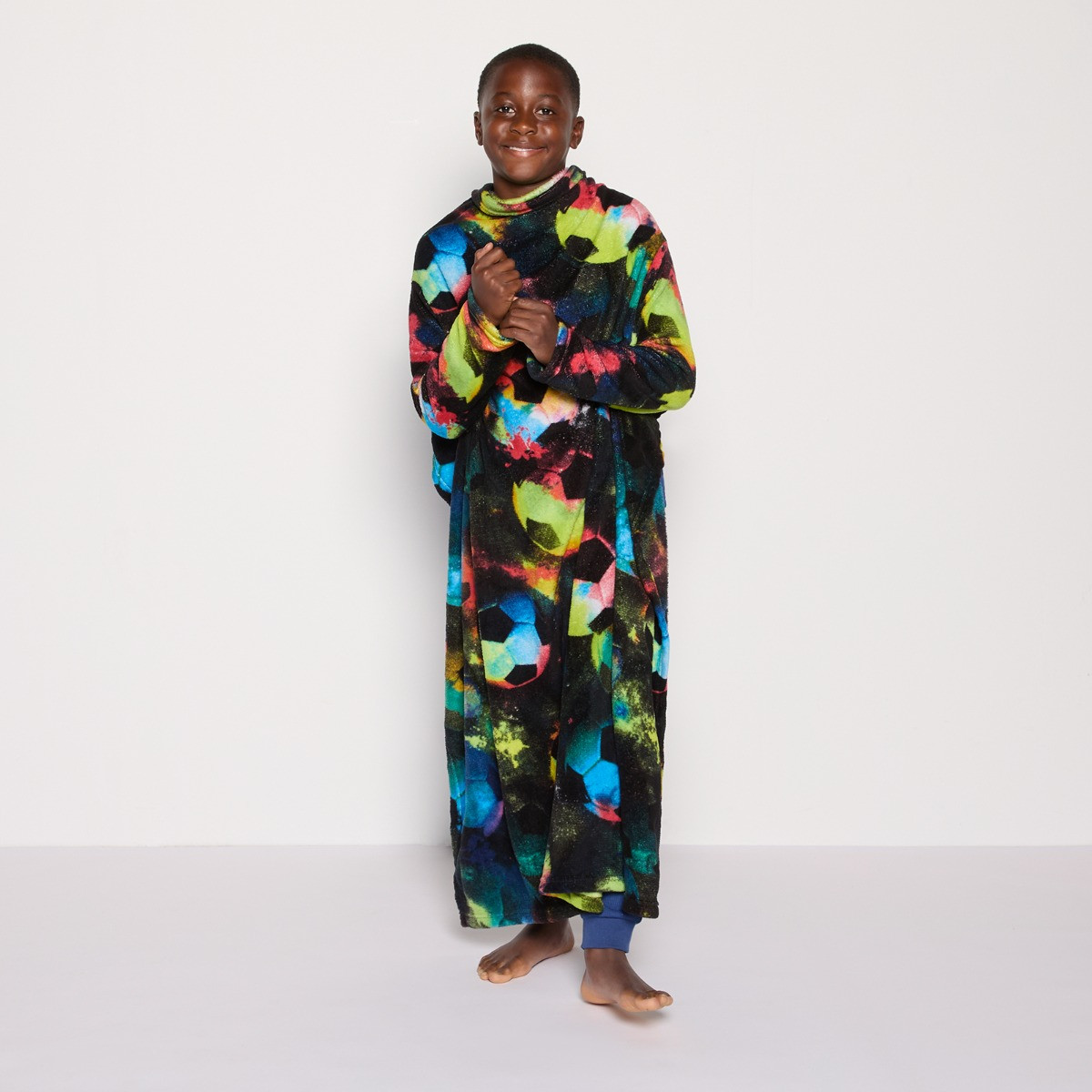OHS Kids Football Printed Wearable Blanket - Multi>
