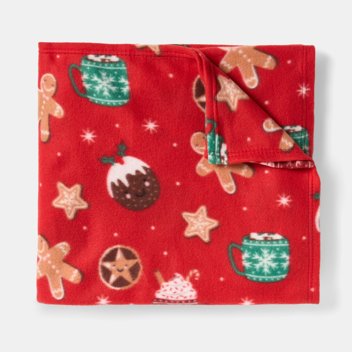 OHS Festive Christmas Treats Fleece Throw - Red>