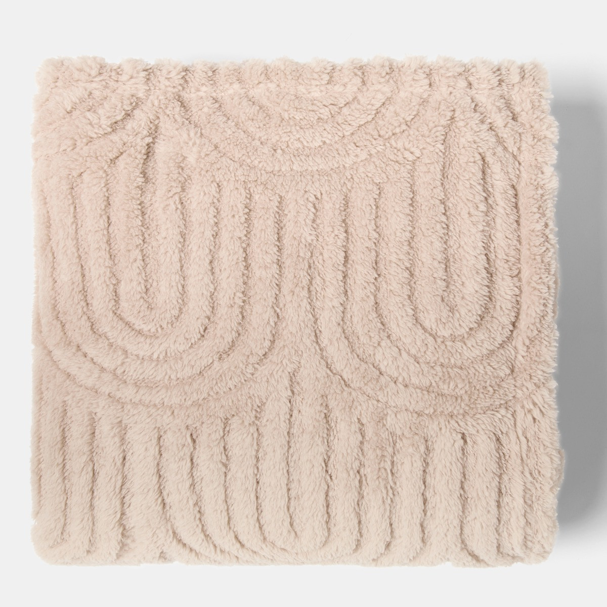 OHS Tufted Arches Teddy Fleece Throw - Natural>