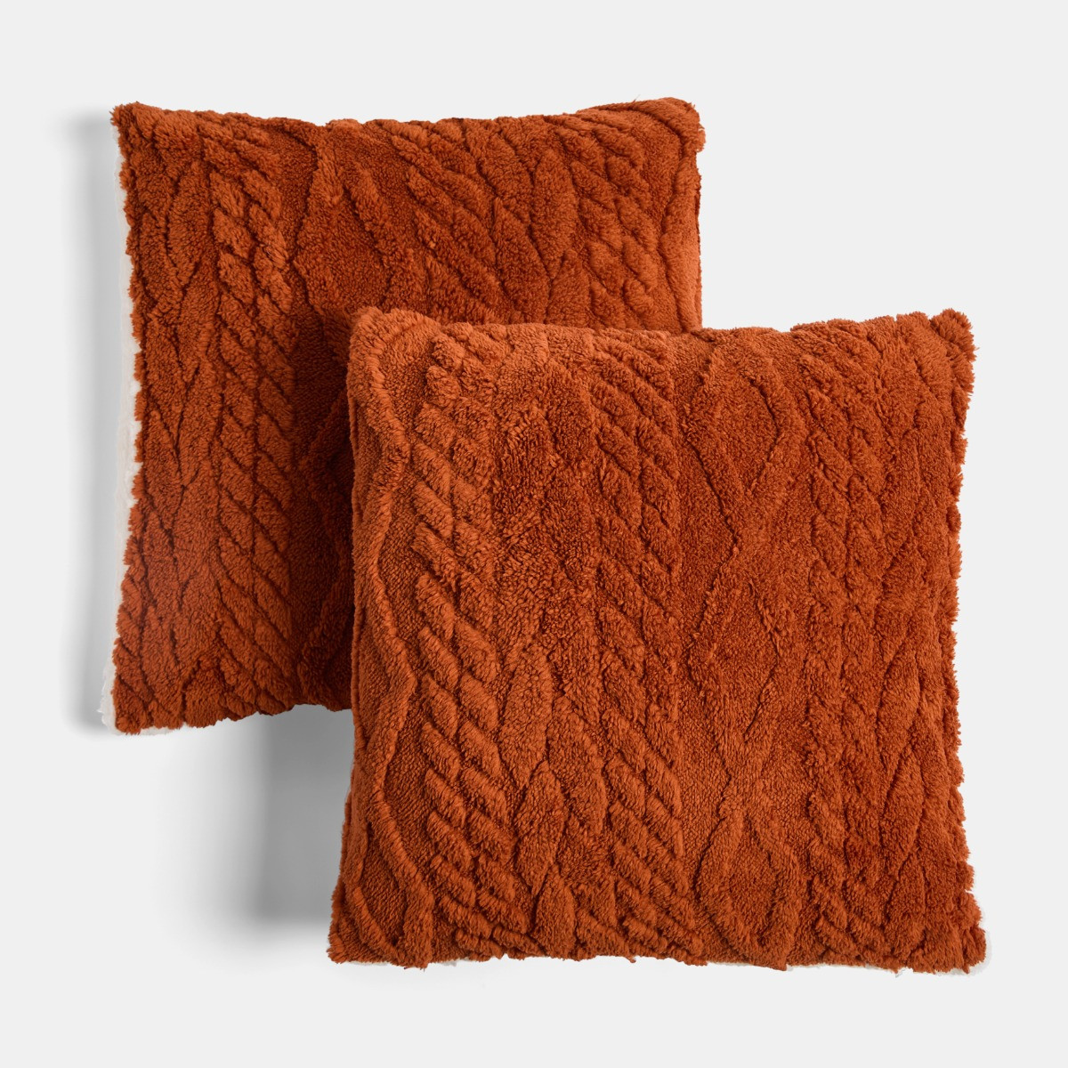 OHS Cable Knit Cushion Covers - Rust>