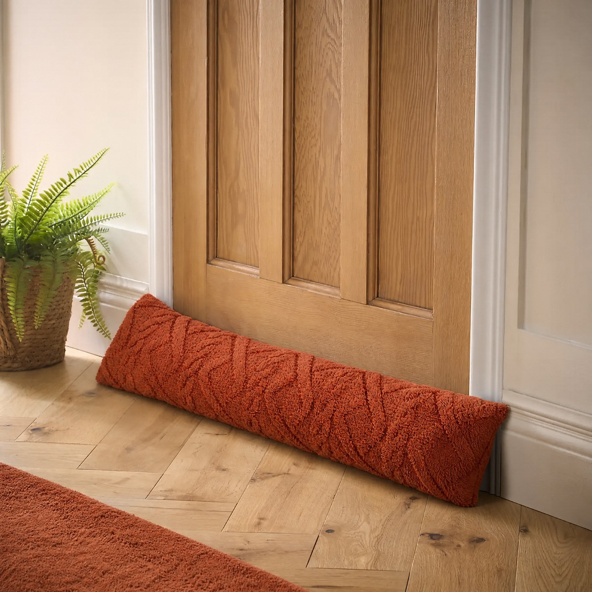 OHS Cable Knit Draught Excluder - Rust>
