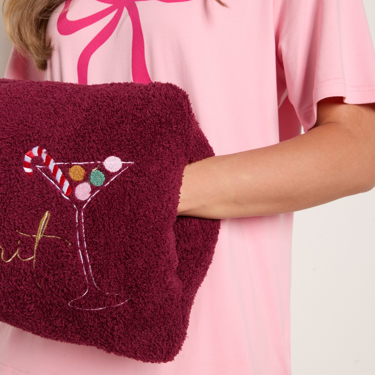 OHS Festive Spirits Slogan Hand Warmer - Burgundy>