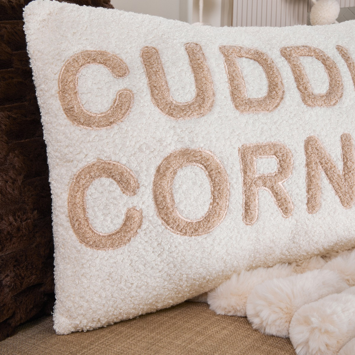 OHS Cuddle Corner Slogan Cushion - Natural>