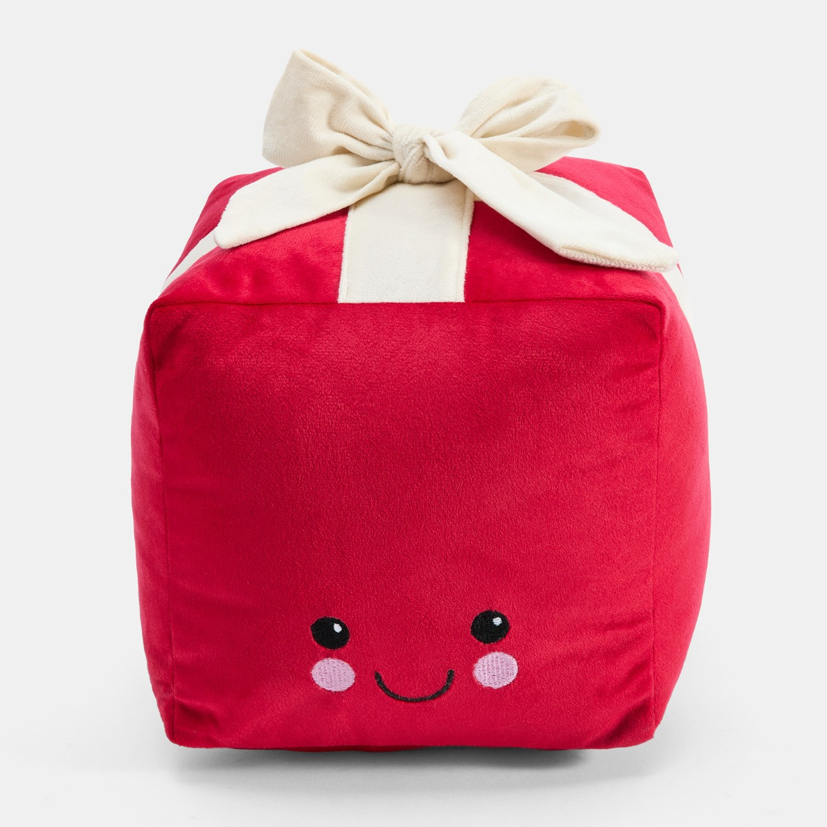 OHS Bow Present Shaped Cushion - Red/Cream>