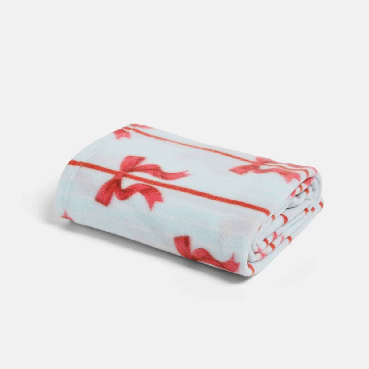 OHS Bow Print Fleece Throw - Blue/Red>