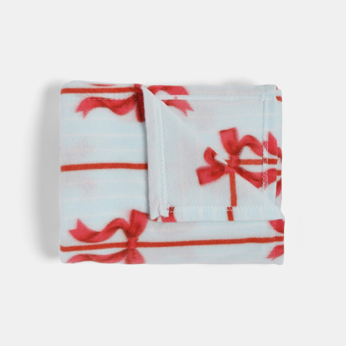 OHS Bow Print Fleece Throw - Blue/Red>