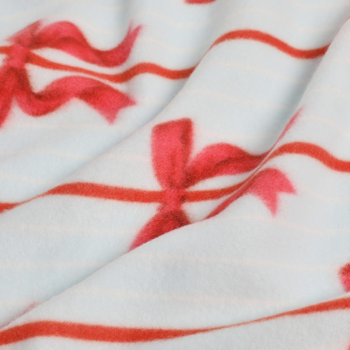 OHS Bow Print Fleece Throw - Blue/Red>